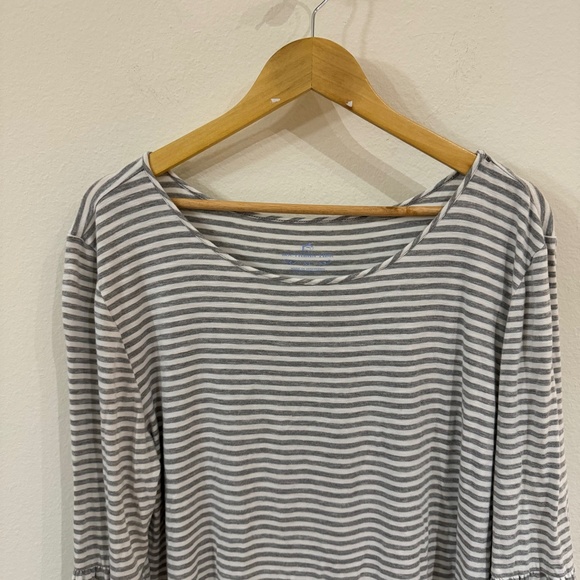 Southern Tide Women's Flutter Sleeve Blouse Striped White Grey XL - Picture 3 of 6